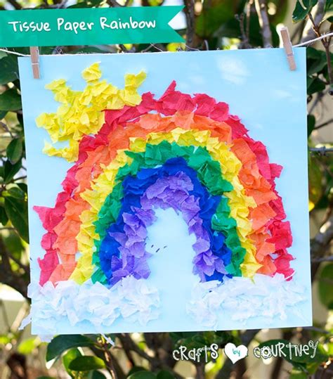 craft     rainbow inspired tissue paper rainbow