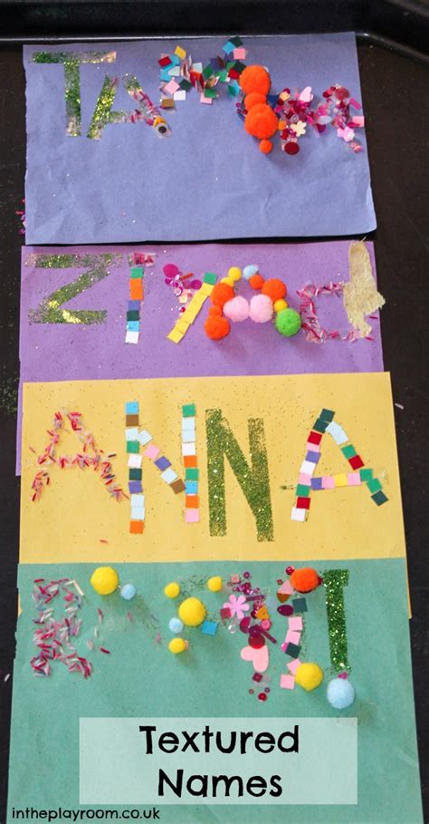 textured names fun  recognition craft   playroom