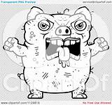 Ugly Outlined Pig Angry Coloring Clipart Cartoon Vector Mad Dog Thoman Cory sketch template