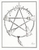 Pentagram Wiccan Catcher Dream Coloring Pentacle Tattoo Besom Pages Choose Board Witch sketch template