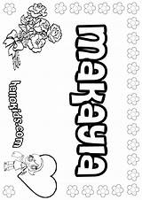 Makayla Coloring Pages Color Name Names Hellokids Girls Letters Print Girl Girly Choose Board sketch template