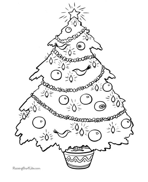 christmas coloring pictures  beautiful tree