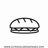 Sandwich Icon Sub Coloring Icons Pages Clip sketch template