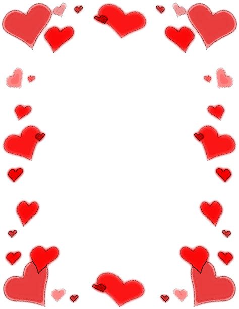 love heart page border clipart