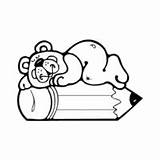 Dormindo Ursinho Escolar Lápis Ursinhos Lapis Camas Nas Tudodesenhos sketch template