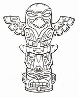 Totem Clipart Pole Outline Library Clip Cliparts sketch template