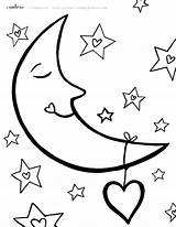 Moon Coloring Stars Pages Printable Getcolorings Color Print sketch template