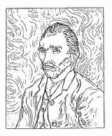 Van Gogh Portrait Self Franticstamper Sold Coloring sketch template