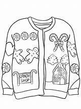 Christmas Ugly Sweater Fun Kids Coloring sketch template