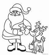 Santa Coloring Sled Getdrawings Drawing Reindeer Claus Pages sketch template