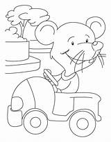 Coloring Mouse Pages Driving Car Mice Kids Popular sketch template