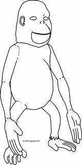 Tall Coloring Monkey Wecoloringpage sketch template