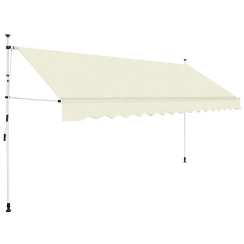 vidaxl manual retractable awning  cm cream robert dyas