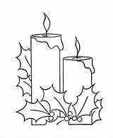 Candle Coloring Christmas Pages Candles Holly Printable Two Color Colouring Drawing Sheet Activity Print Clipart Sheets Berry Popular Border Kids sketch template