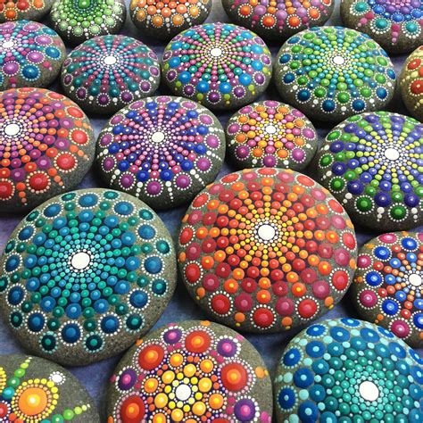 collection  painted mandala stones  elspeth mclean mandala