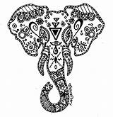Coloring Elephant Pages Printable Adults Mandala Tribal Adult Stress Anti Head Advanced Coloriage Cried Boy Who Elephants Abstract Mandalas Wolf sketch template