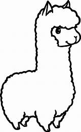 Coloring Llama Cute Creative sketch template