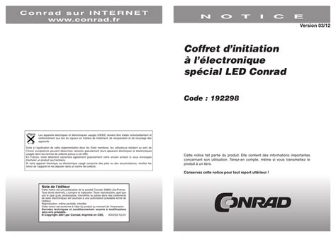 coffret dinitiation  lelectronique special led conrad code