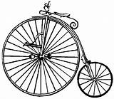Bicycle Old Bike Penny Wheel Farthing Big Fashioned Coloring Clipart Clip Small Large Front Bikes Vintage Drawings Bicycles Clipground Personalizing sketch template