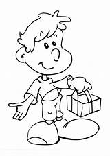 Coloring Gift Boy Large Pages Edupics sketch template