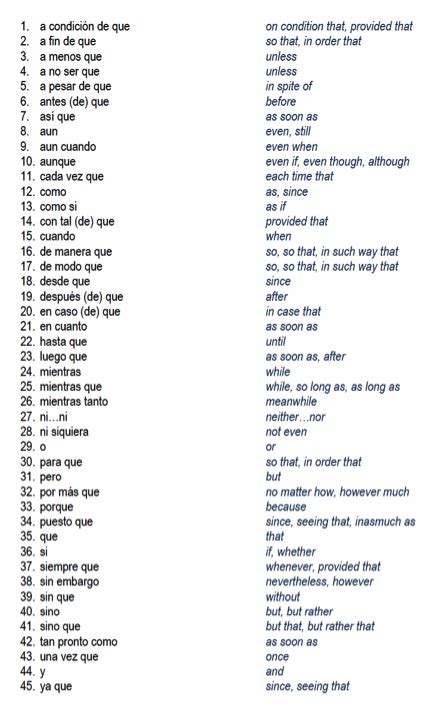grammar conjunctions learning spanish learning spanish vocabulary