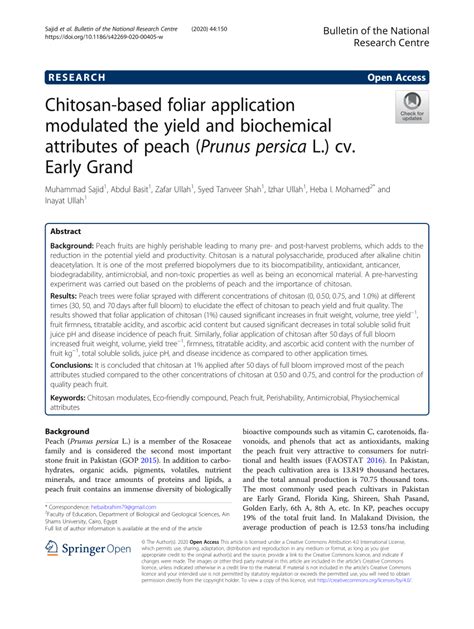 chitosan based foliar application modulated  yield