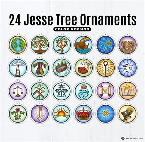 jesse tree coloring pages ornaments  kids