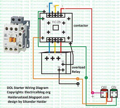 simple motor starter circuit schematic