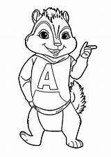 Alvin Pages Coloring Chipmunks Chipmunk Handsome Printable Cartoon Print Simon Description Kids A4 Theodore Click Game Coloringonly Momjunction sketch template