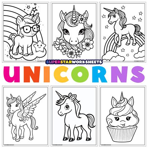 unicorn coloring pages superstar worksheets