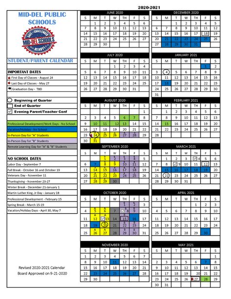 revised   school year calendar approved  midwest