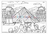 Louvre Coloring Museo Activityvillage Europe Vuelta sketch template