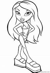 Coloring Bratz Pages Suit Bathing Kids Bikini Printable Drawing Baby Colouring Coloring4free Sheets Color Dolls Doll Colour Drawings Books Template sketch template