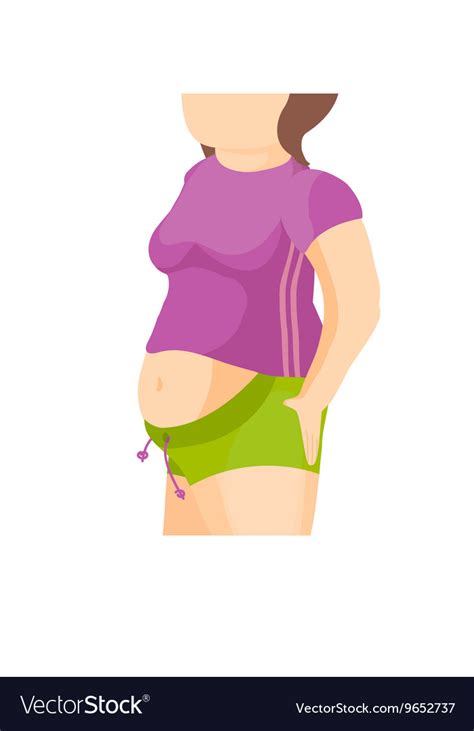 abdomen fat overweight woman with a big belly vector image