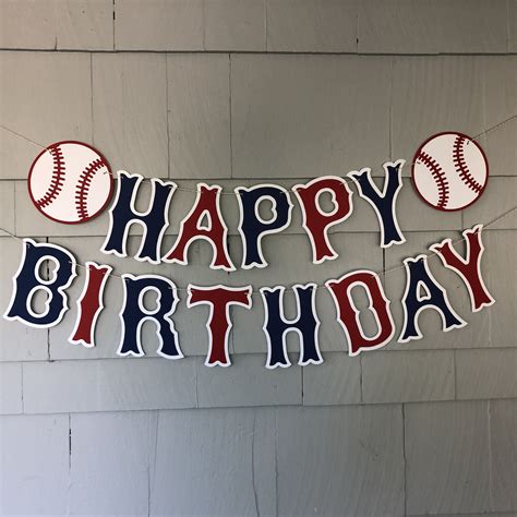 custom colors happy birthday baseball banner baseball etsy