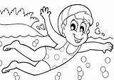 Swimmer Coloring Pages sketch template