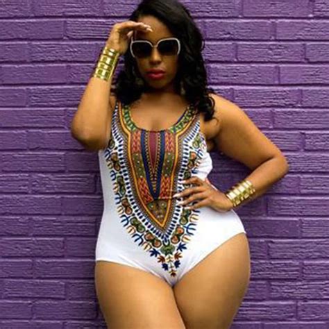 plus size one piece swimsuit african pirnt swimwear large sizes