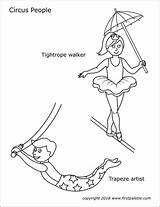 Circus Acrobat Trapeze Walker Tightrope sketch template