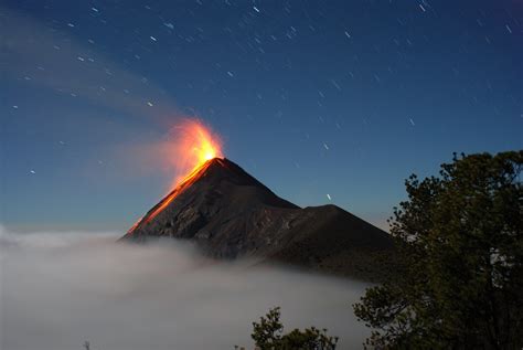 der vulkan fuego foto bild world nacht nachtaufnahme bilder auf