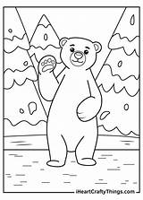 Polar Coloring Pages Bear Bears Christmas Standing sketch template