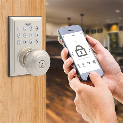 honeywell bluetooth enabled digital door knob lock  keypad satin nickel