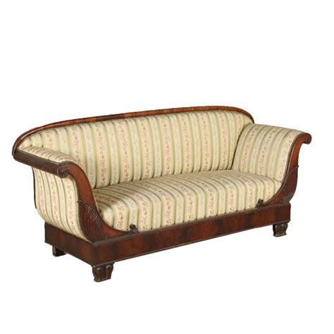antiquitaeten carved antique sofa mahogany italy  quarter    elegant antique sofa