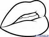 Lips Coloring Outline Drawing Pages Mouth Easy Drawings Line Kissing Clipart Lip Templates Draw Printable Big Template Stencil Color Glitter sketch template