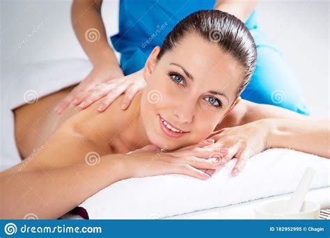 beautiful woman on a body massage stock image image of