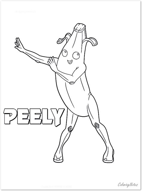 fortnite coloring pages peely skin  printable fortnite coloring