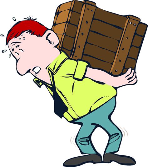 hardworking cliparts man carrying heavy load clipart png