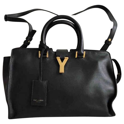yves saint laurent ysl chyc shoulder bag handbags leather black ref joli closet