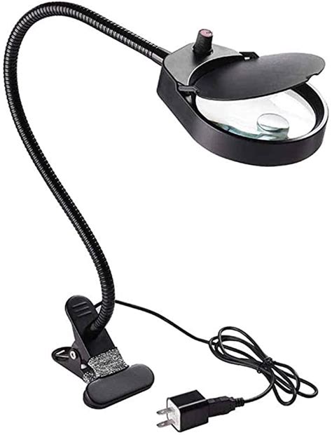 zykbz desktop magnifying glass 10x led foldable magnifier lamp for