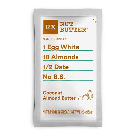 rx nut butter coconut almond butter single serve packet  ct