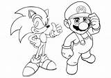 Mario Sonic Coloring Bros Friends Color Kids Pages Characters Two sketch template